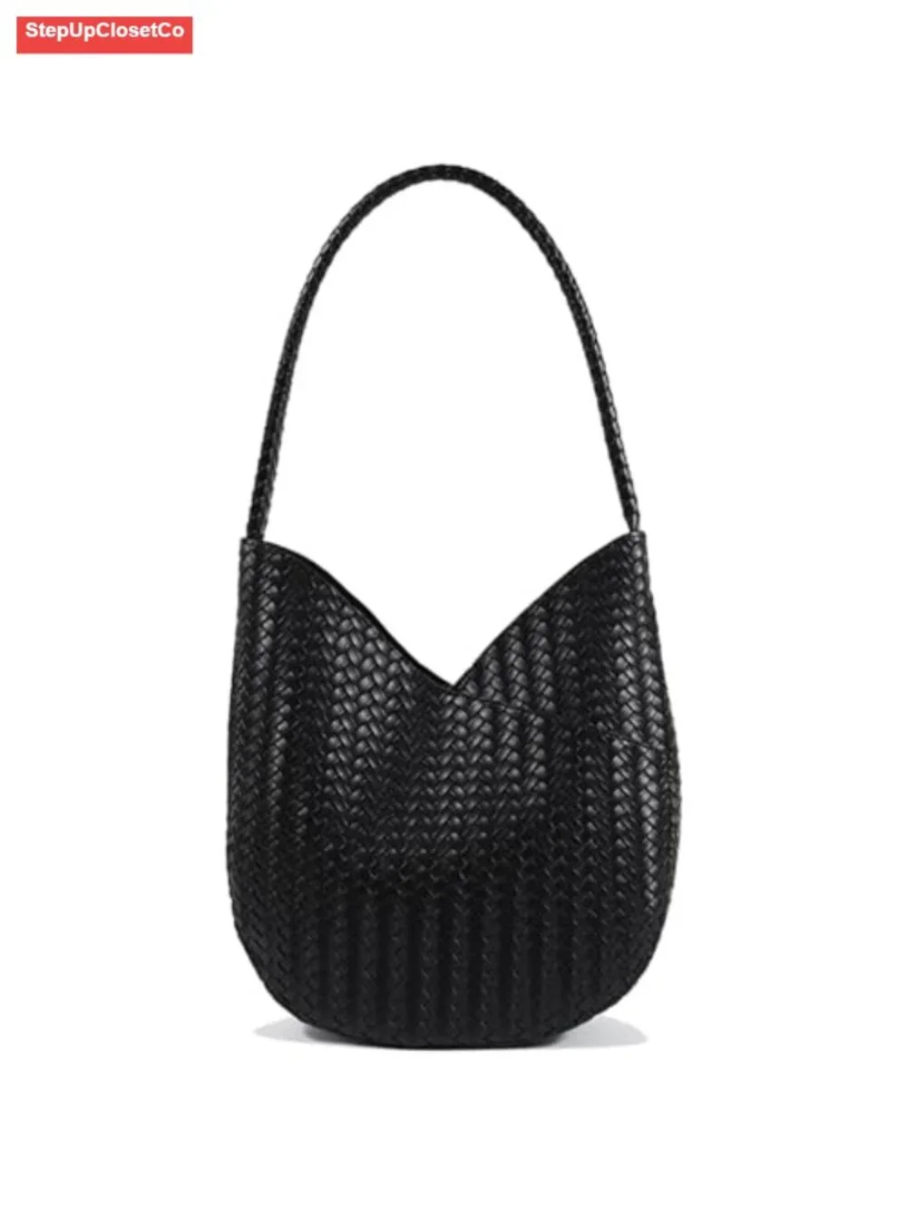 Imitation Woven Leather Hobo Bag Top-Handle Shoulder Tote for Women